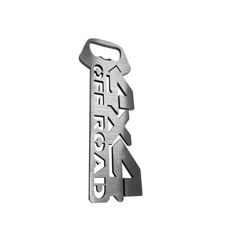 Stainless steel bottle opener - '4x4 OFF ROAD' (silver)