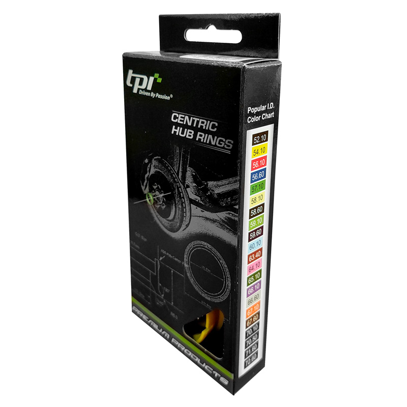 Set TPI Hub Centric Rings - 66.5->57.1mm - Black