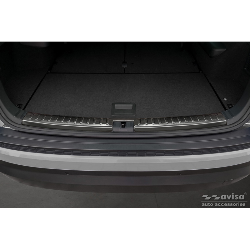 Black Stainless Steel Inner Rear bumper protector  Skoda Kodiaq 2017-2021 & Facelift 2021-2024 'Ribs'