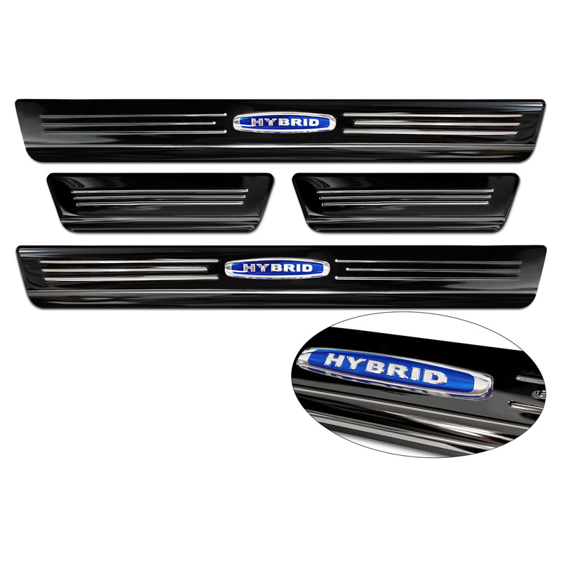 Black Inox door sill protectors  Renault Austral (RHN) 2022- 'Hybrid' - 2-pieces