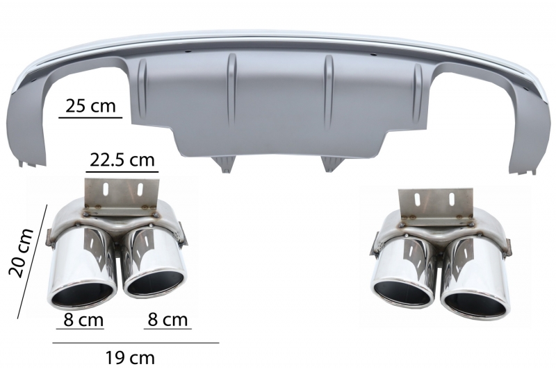 Diffuser AUDI Q5 8R 13-16 S-Line Duplex Sierstukken