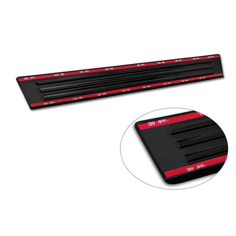 Black Inox door sill protectors  Ford Ranger VI 2022- 'Lines' - 4-pieces