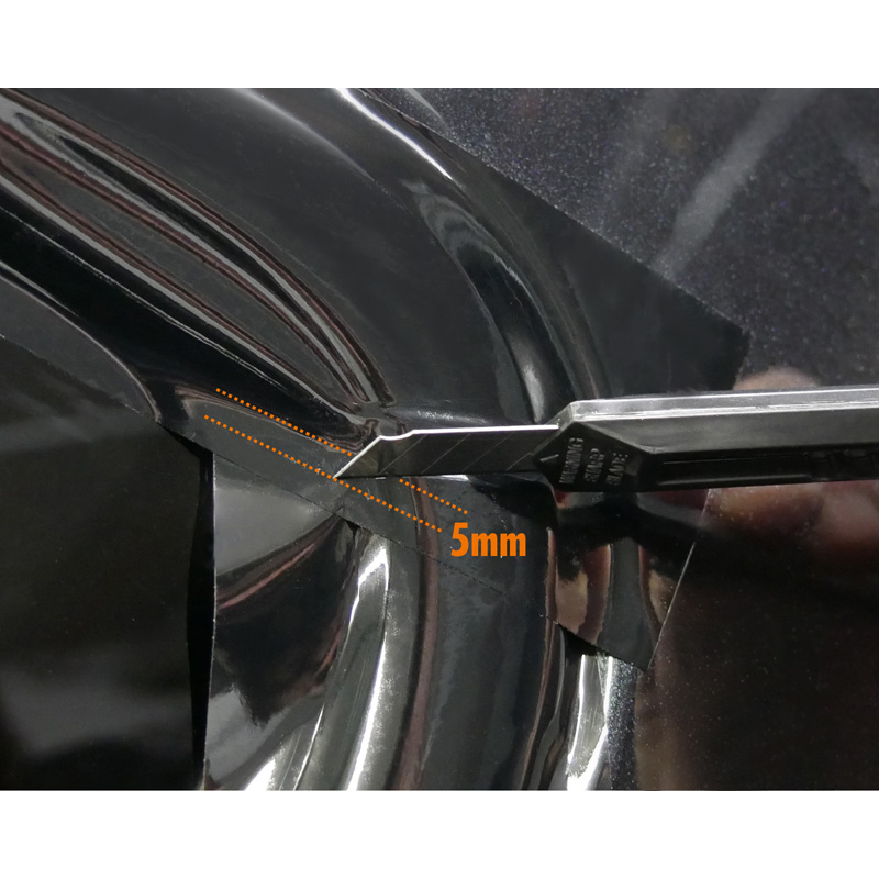 Foliatec 'Chrome Out' Set Black Glossy - Film strip 5cm x 15m