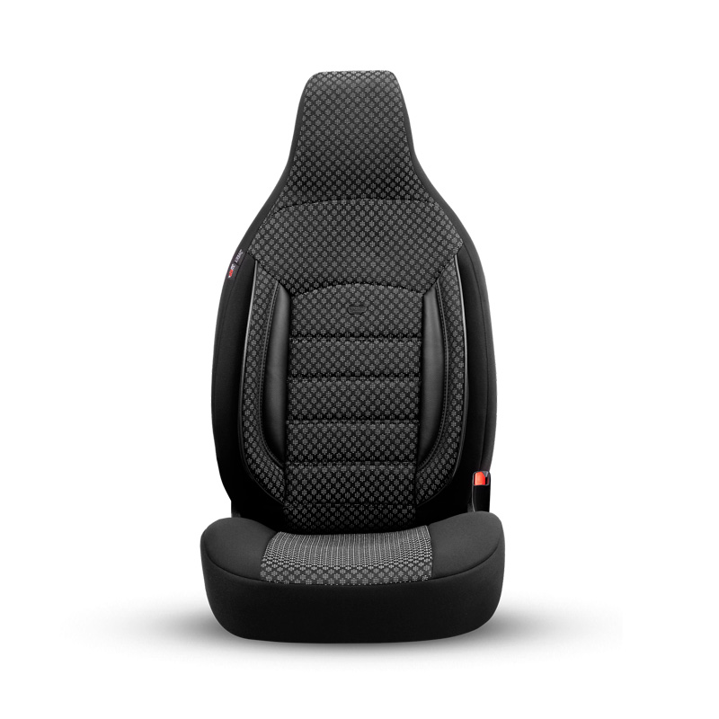 Universal Fabric 'CityBug' Seat cover set 'Sport Plus' Black - 9-pieces -  Side-Airbags