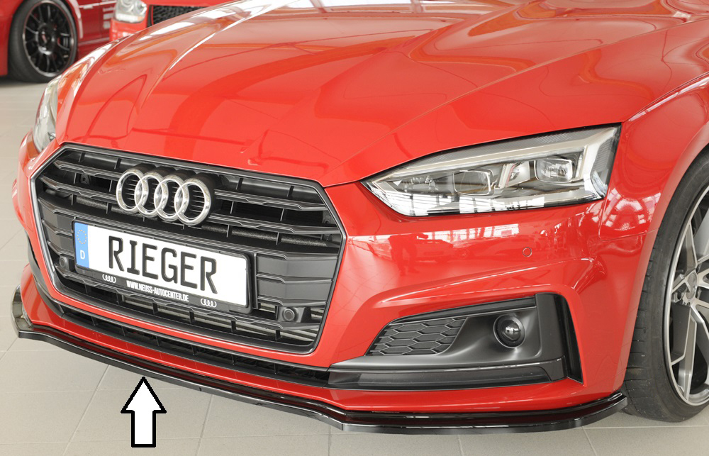 Voorspoiler passend voor Audi A5 B9 F5 S-Line Rieger Glossy