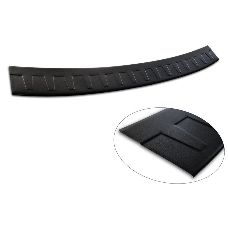Matt Black Stainless Steel Rear bumper protector  Skoda Octavia Combi RS (5E5) 2013-2017 & FL 2017-2020 'Ribs'