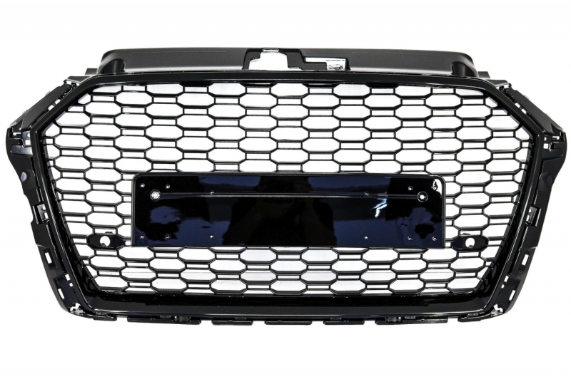 Grill passend voor Audi A3 8V RS3 look 17-20 Glans Zwart