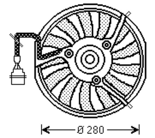 Radiator FAN AUDI A6 00-04 200 WATT/280mm. 2.7/2.8 + TURBO +AC
