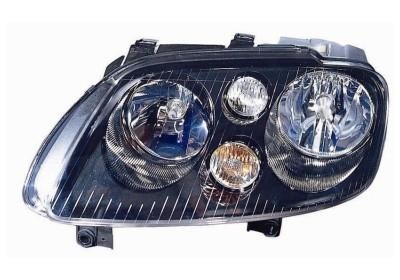 koplamp, Bosch, H7+H7, zwart/chroom, incl stelmotortje, links VW