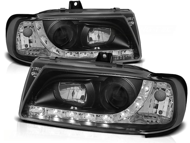 Headlights Seat Ibiza 6K LED Devil Eyes DRL Look Black