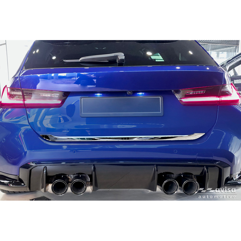 Avisa Chrome Stainless Steel Trunk Tailgate Trim Cover  BMW 3-Series Touring (G21) M-Sport Facelift 2022-