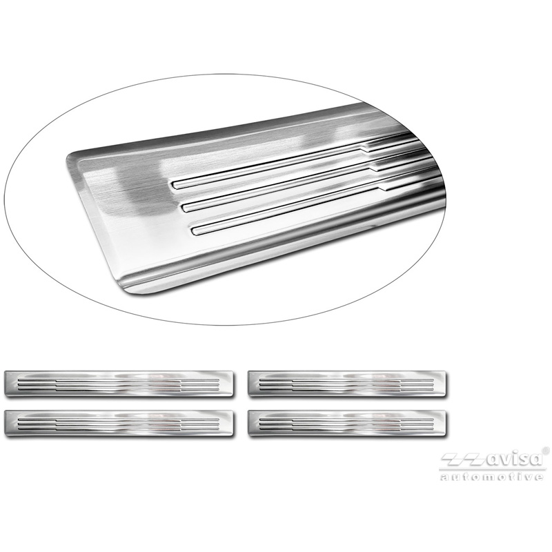 Avisa Inox door sill protectors  Mazda CX-5 III 2025- - 'Lines' - 4-pieces