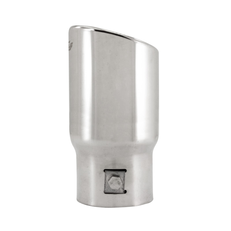 Simoni Racing Exhaust Tip Oval/Slanting Inox - 77x72xL140mm - Installation ->62mm