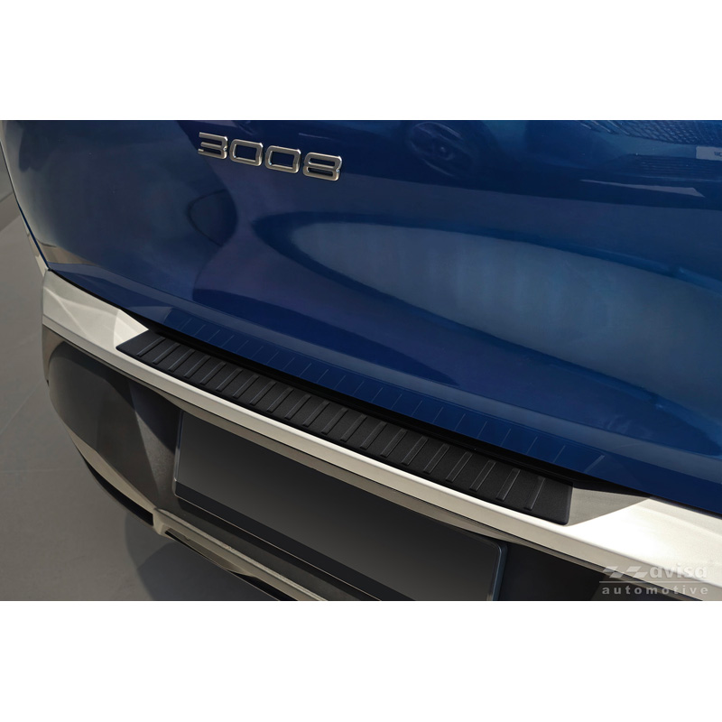 Avisa Matt Black Stainless Steel Rear bumper protector  Peugeot 3008 III 2024- 'Ribs'