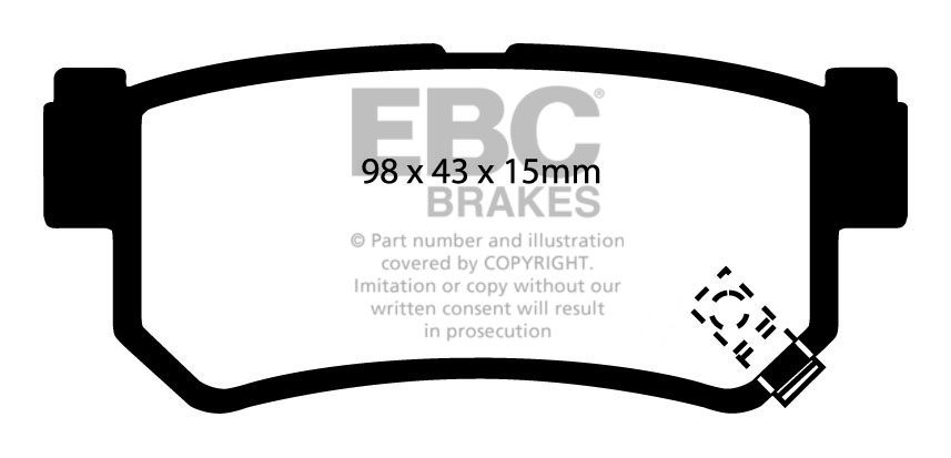EBC Brakes DAEWOO Musso 2.9 TD 2000-2003 Remblokken achterzijde