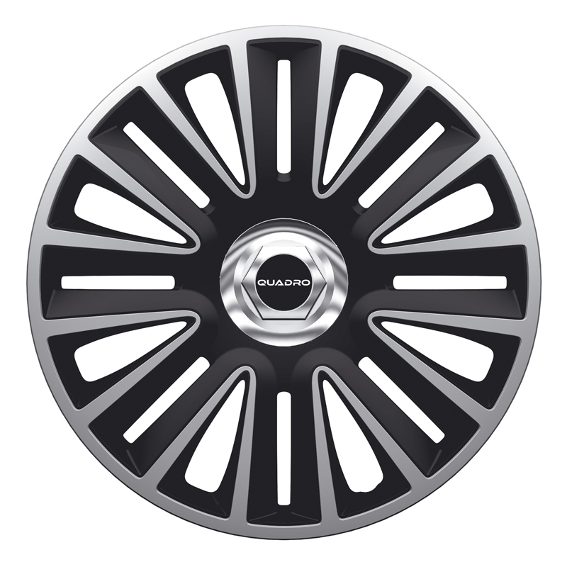 Set wheel covers Quadro Pro 16-inch silver/black + chrome ring