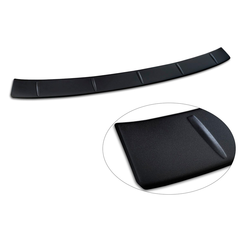 Avisa Matt Black Stainless Steel Rear bumper protector  BMW 5 Series Touring (G31) Facelift 2020-2024 with M-Package 'Ribs'