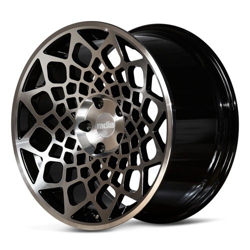 RADI8 B12 8.5x19 5X112 45 Gloss black machine face 66,6 Velgen