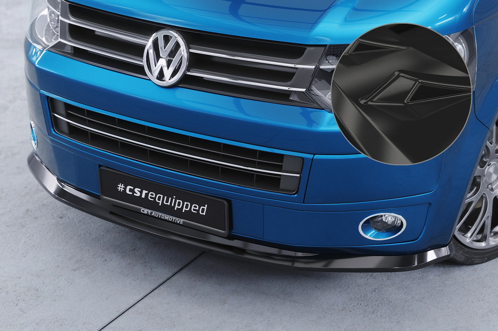 Voorspoiler passend voor VW T5 Bus glans zwart – 09/2009–07/2015