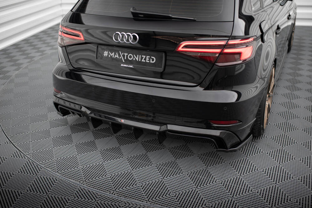 Diffuser passend voor Audi A3 S-Line Sportback 8V FL Maxton Glans Zwart