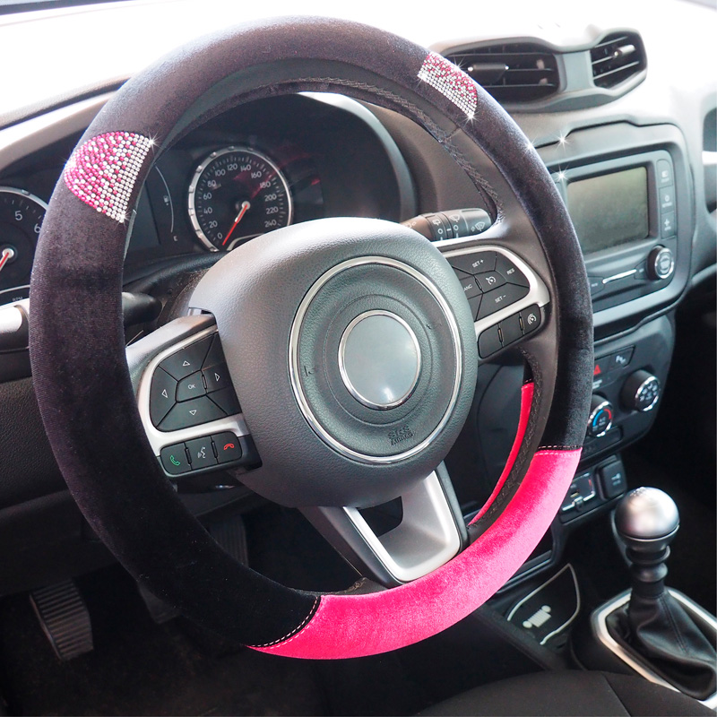 Simoni Racing Steering Wheel Cover Pussycat - Black/Pink - 37-39cm