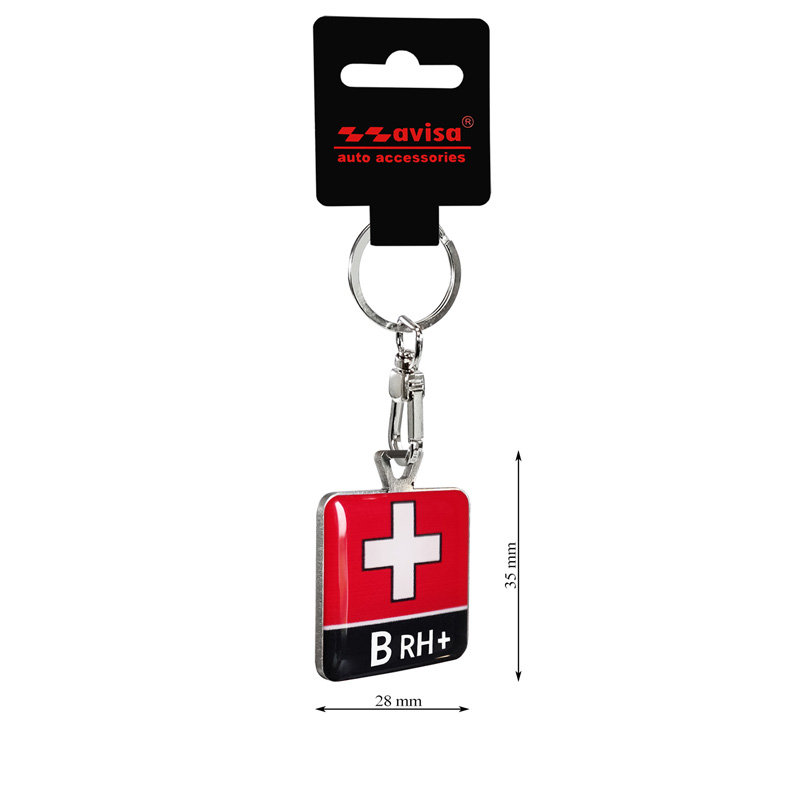 Stainless steel key chain - 'Blood Type' B RH+