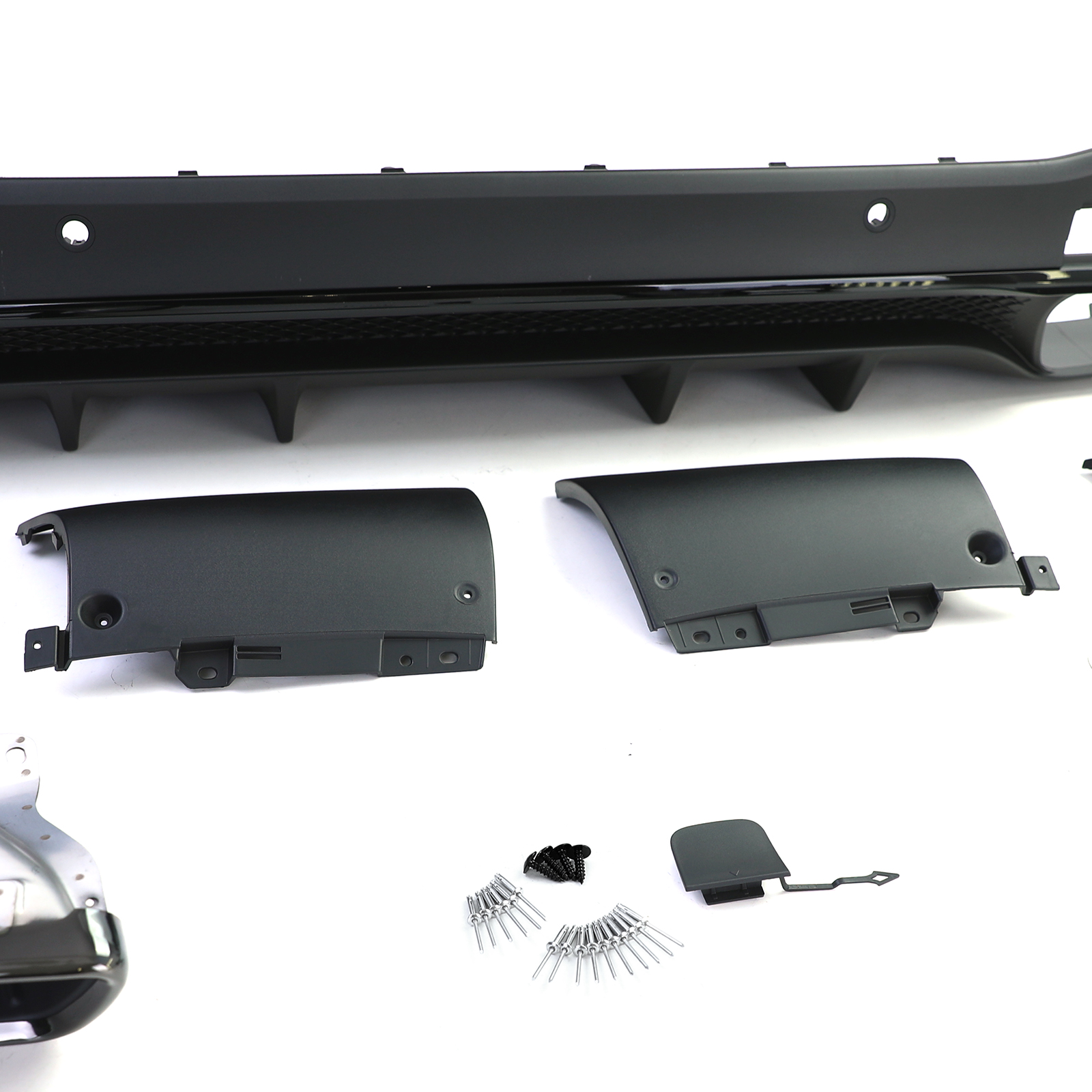 Diffuser passend voor Mercedes GLE SUV W167 V167 19-23 AMG Look Zwart