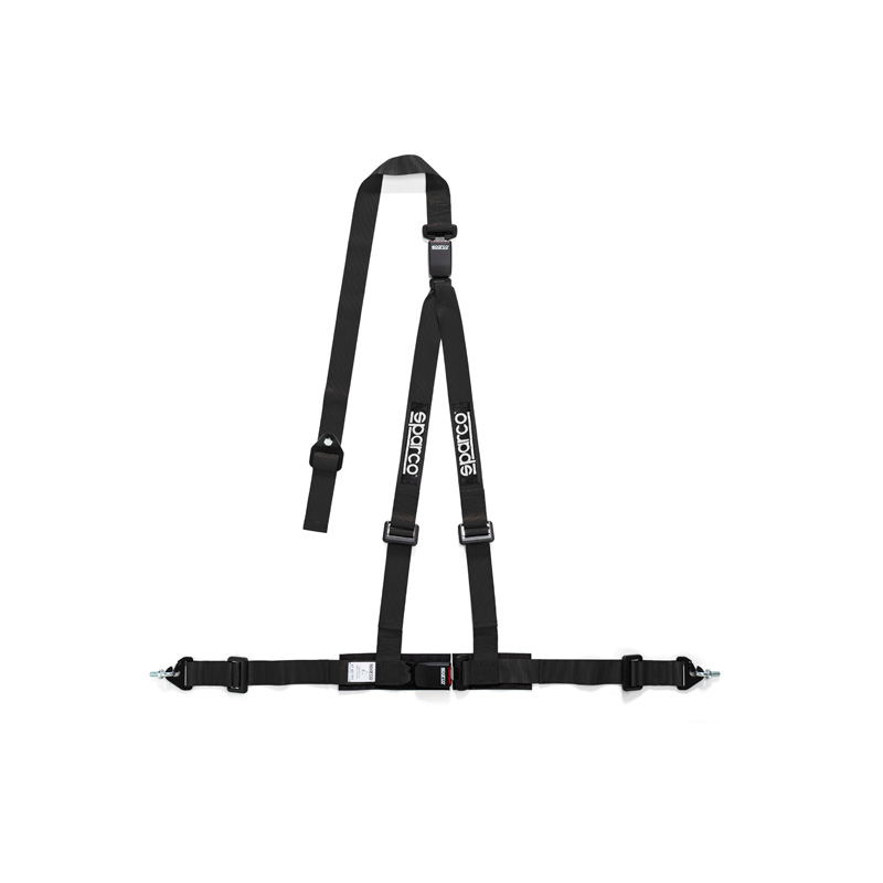 Sparco 3-Point Sport seat belt - Black - incl. Pelvis protection & screw mounting (E-Mark)