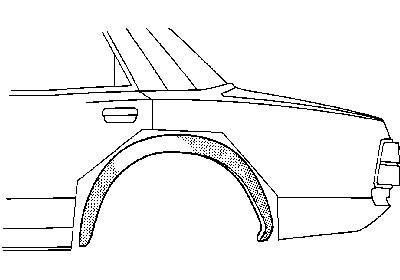 spatbordrand, binnen, smal, rechts Volvo 240, 1974 -1991