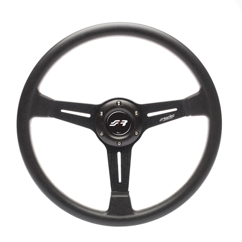 Simoni Racing Universal Steering Wheel Slag - Black PU - Diameter 350mm