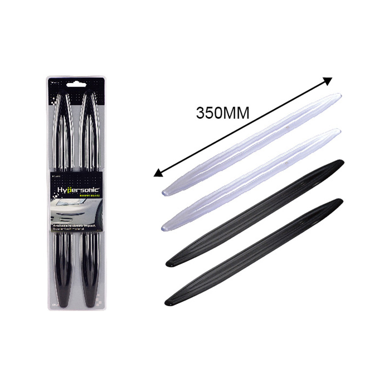 Set of universal bumper protection strips 350x28mm - Self-adhesive - Black - Set of 2 pieces