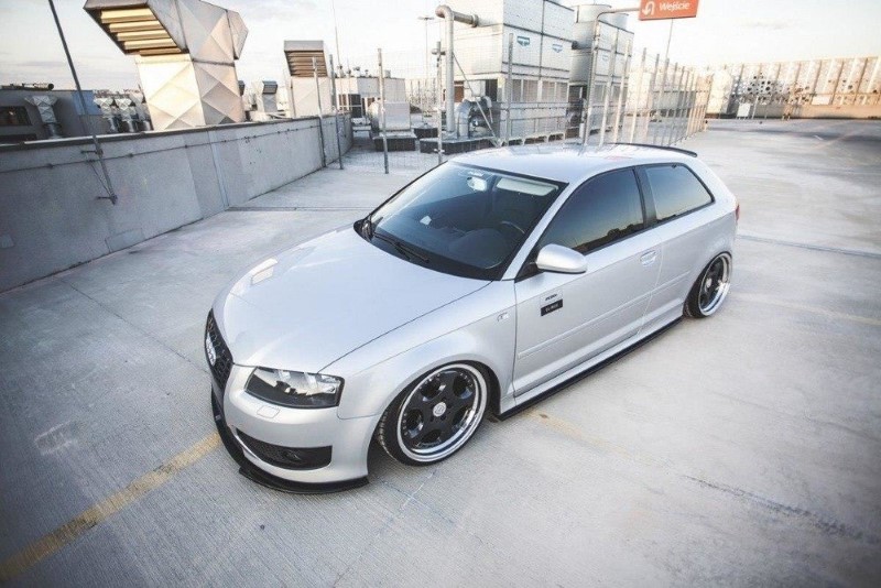 Voorspoiler passend voor Audi S3 8P Glanzend zwart