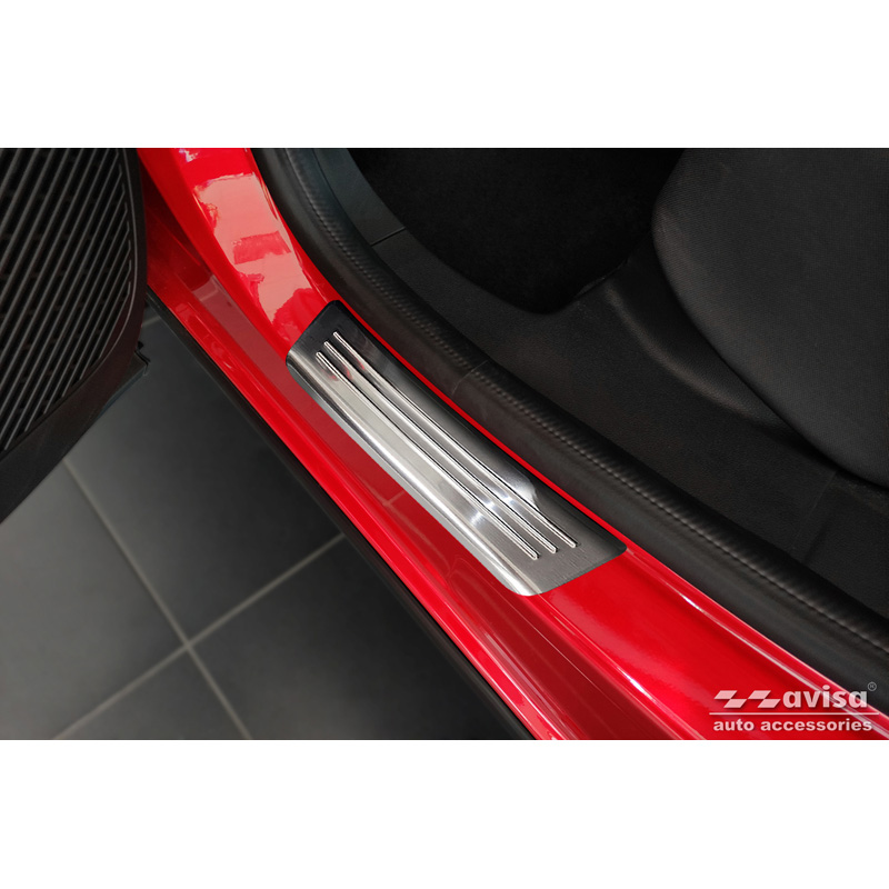 Stainless Steel Door sill protectors  Renault Arkana 2020- 'Lines' - 4-pieces