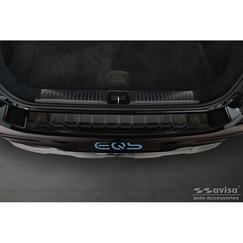 Real 3D Carbon Rear bumper protector  Mercedes EQS SUV (X296) 2022- 'Ribs'