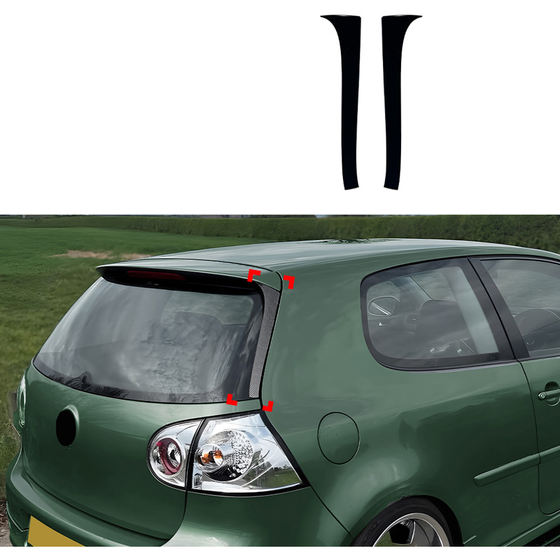 Set rear window side spoilers  Volkswagen Golf V HB 2003-2008 (ABS Glossy Black)