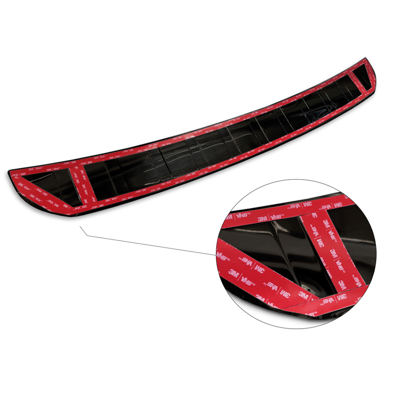 Black Mirror Stainless Steel Rear bumper protector  Mercedes GLB (X247) incl. AMG 2019- 'Ribs'