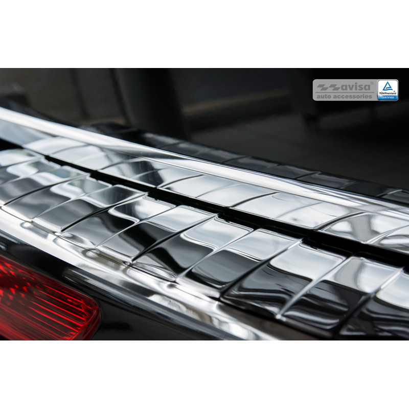 Chrome Stainless Steel Rear bumper protector  Audi Q5 2008-2012 & 2012- 'Ribs'