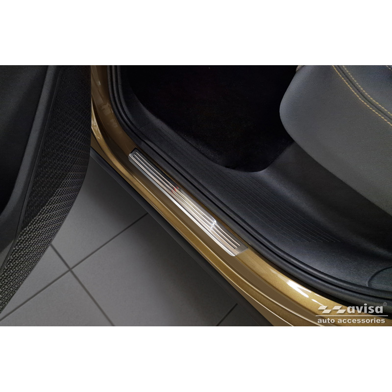 Avisa Stainless Steel Door sill protectors  Skoda Kodiaq II (PS7) 2024- 'Lines' - 4-pieces