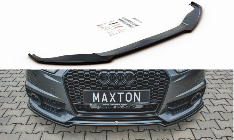 Voorspoiler passend voor Audi S6 / A6 S-Line C7 FL Glanzend Zwart