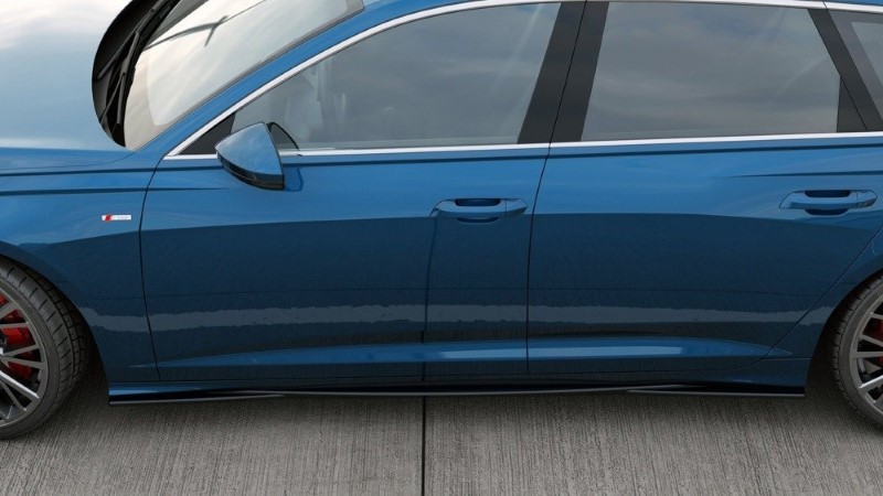 Zijskirts passend voor Audi A6 S-Line / S6 C8 Maxton Glans Zwart