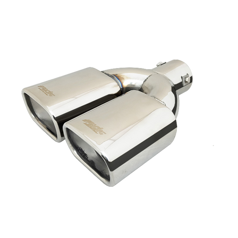 Simoni Racing Exhaust Tip Double Square Inox - 95x70xL265mm - Installation 33->63mm