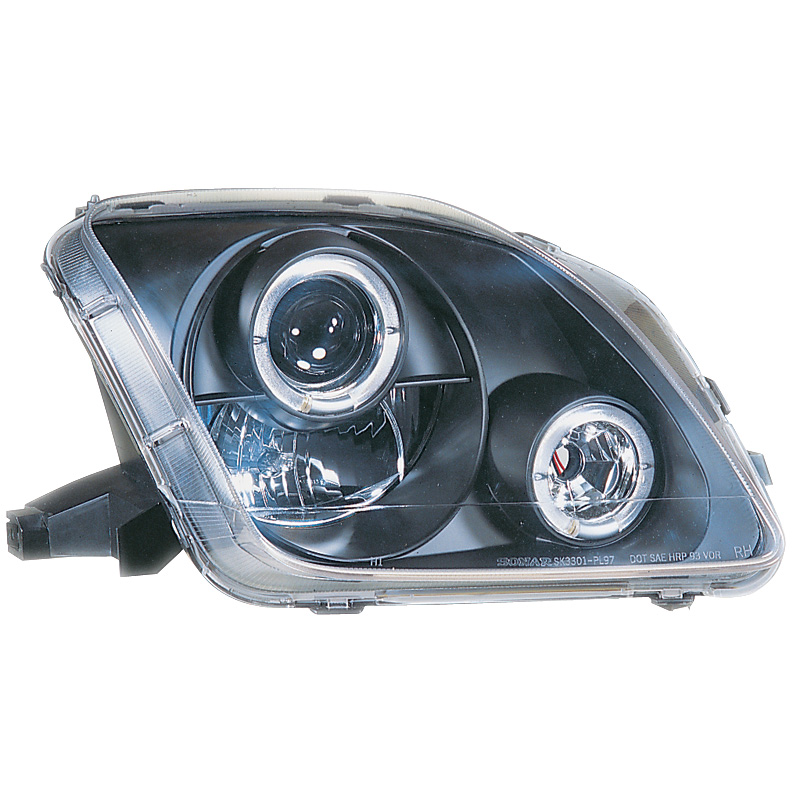 Set Headlights  Honda Prelude 1997-2001 - Black - incl. Halos