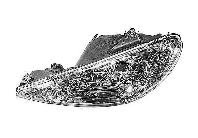koplamp, H7+H7, helder glas, elektr verstelb, links Peugeot 206,