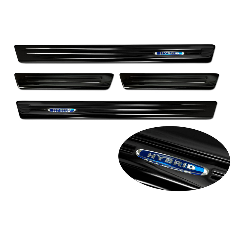 Black Inox door sill protectors  Citroën C5 Aircross 2018- Incl. Facelift 'Hybrid' - 4-pieces