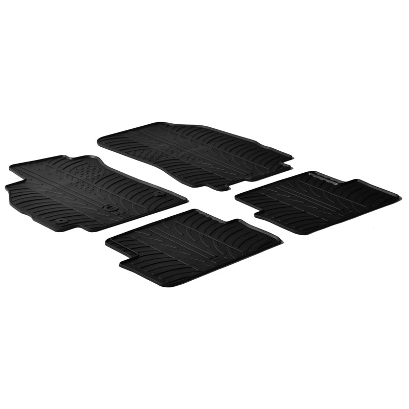 Rubber car mats set  Renault Megane III Grandtour 2008-2015 (T profile 4-pieces + mounting clips)