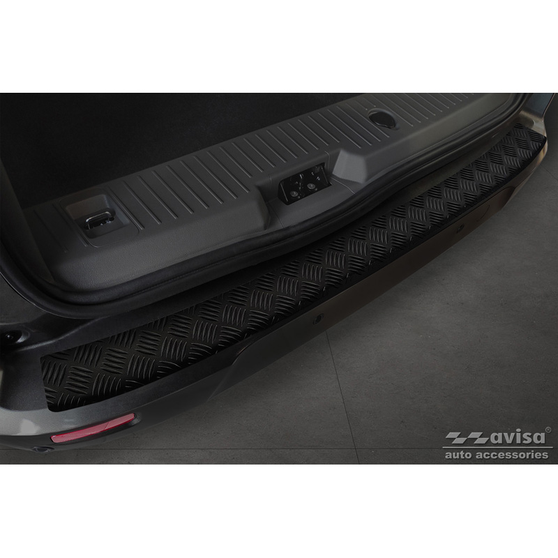Matt Black Aluminum Rear bumper protector  Ford Tourneo Connect/Transit Connect 2014-2017 & FL 2017-2022 'Riffled Plate'