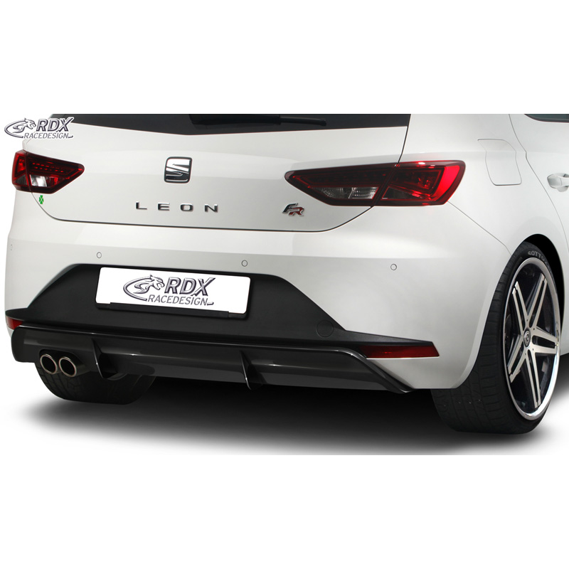 Rear bumper skirt 'Diffuser'  Seat Leon 5F FR SC/5-doors 2013-2017 excl. ST/Cupra (ABS glossy black)