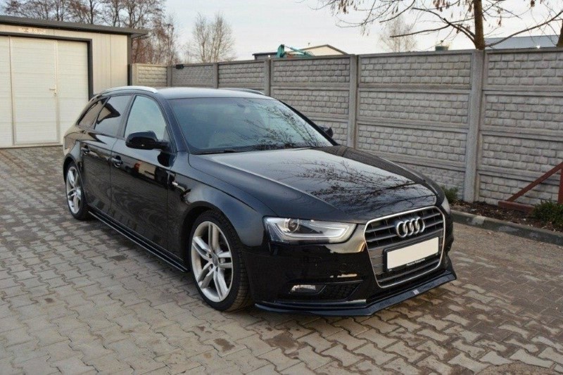 Voorspoiler passend voor Audi A4 B8 FL V.2 Glanzend Zwart