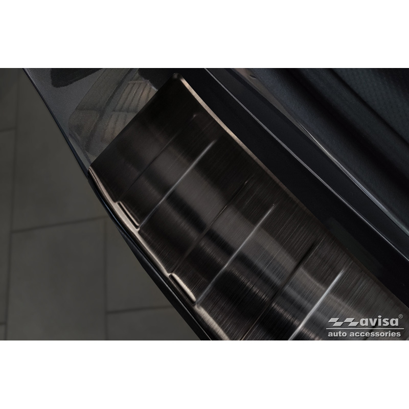 Black Stainless Steel Rear bumper protector  Subaru Forester (SK) 2018-2024 'Ribs'