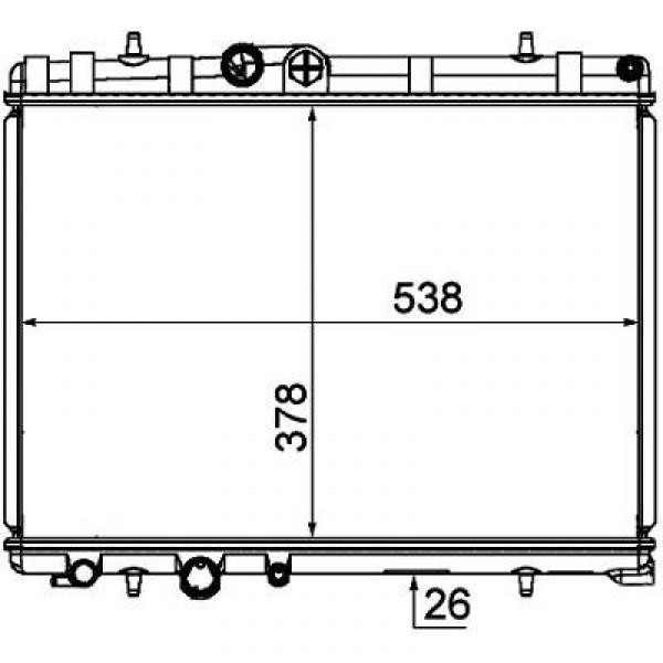 Radiator PEUGEOT 407 05->> 380x559